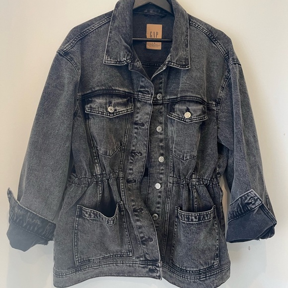 Cinched Denim Jacket- oversized fit. - Picture 1 of 5